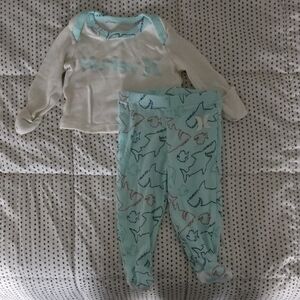 Hurley Baby Pajamas - Cream and Blue